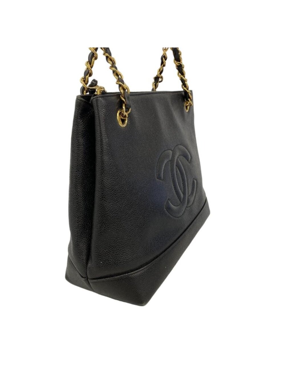 Chanel Chain Tote Caviar Leather Black Gold - Picture 2 of 10